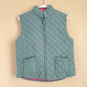 Van Heusen | Quilted Puffy Vest with Stand Up Collar | Sage Green | Size Medium